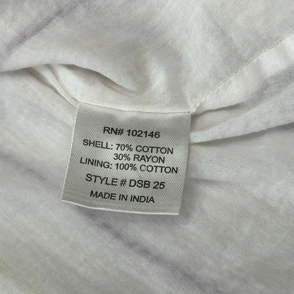 Michael Stars Crinkle Gauze Embroidered Beach Striped Ruffle Hem MidiDress Small - Picture 9 of 9